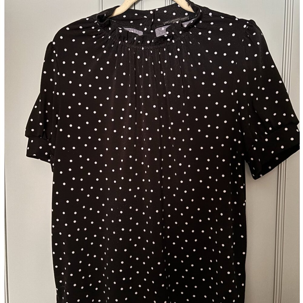 Spring Time Adrianna Papell Poka A Dot Ruffle Top Blouse